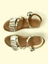 White Studded Casual Dress Comfort Wedges - cunei